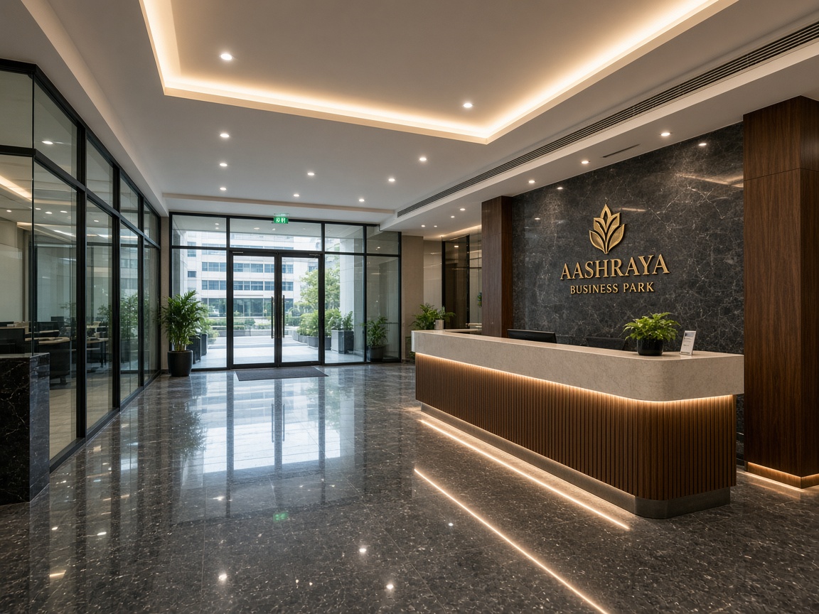 Commercial glass work in Indian offices — partitions and entrance systems